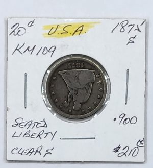 1875s U.S.A. 20 Cents, Seated .900 Silver, SKU #RFC114