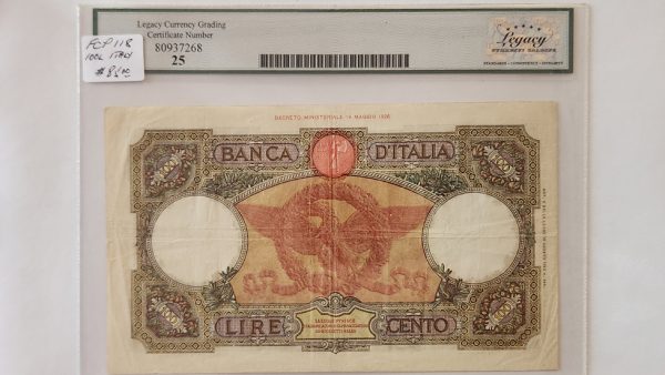 Italy 100 Lire 1931-6 - Legacy VF25 - Image 2