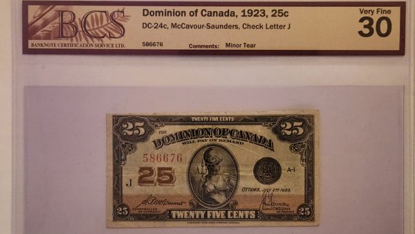 Dominion of Canada 25 cents 1923 Shinplaster - BCS VF30