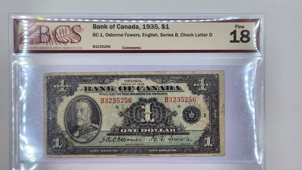 Canada $1 1935 English - BCS F18