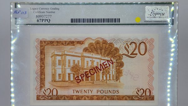Gibraltar 1, 5, 10, 20 Pounds 1975 Specimen (4 banknotes set) - Legacy 66PPQ, 67PPQ - Image 9