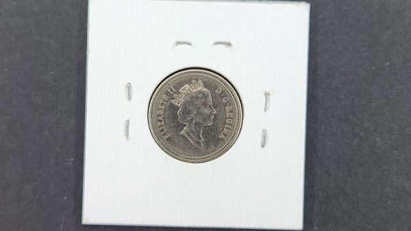 Canada 5 Cents 1990 Bare Belly Error 3 - Image 2