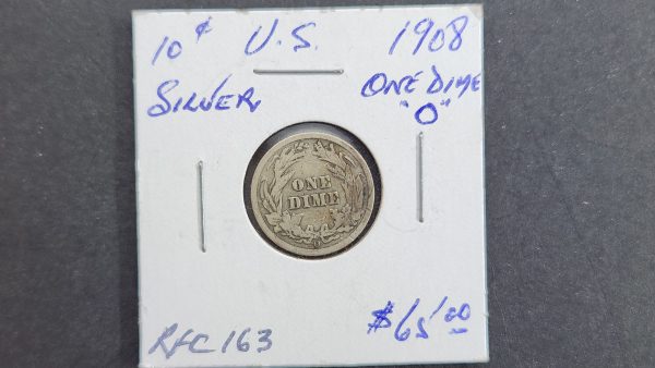 U.S.A. 10 Cents 1908o Barber