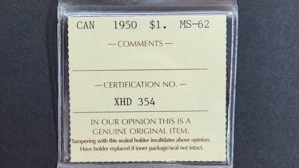 Canada $1 1950 - ICCS MS62 - Image 3