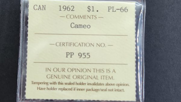 Canada $1 1962 - ICCS PL66 - Image 3