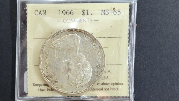 Canada $1 1966 Large Beads - ICCS MS65