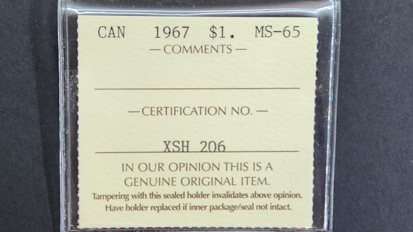 Canada $1 1967 - ICCS MS65 - Image 3
