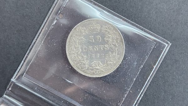 Canada 50 Cents 1872H - ICCS EF40 Cleaned - Image 2