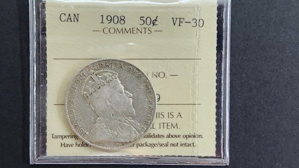 Canada 50 Cents 1908 - ICCS VF30