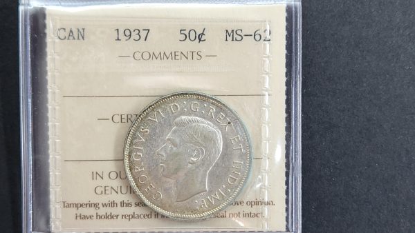 Canada 50 Cents 1937 - ICCS MS62