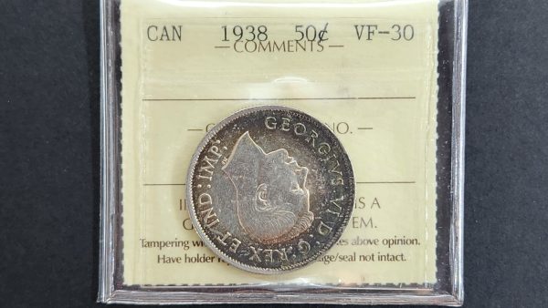 Canada 50 Cents 1938 - ICCS VF30