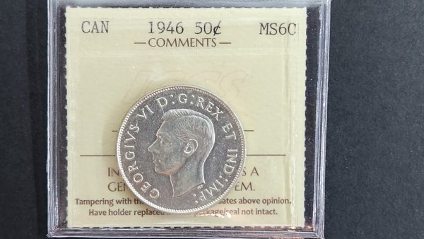 Canada 50 Cents 1946 - ICCS MS60