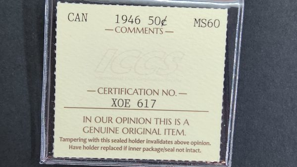 Canada 50 Cents 1946 - ICCS MS60 - Image 3