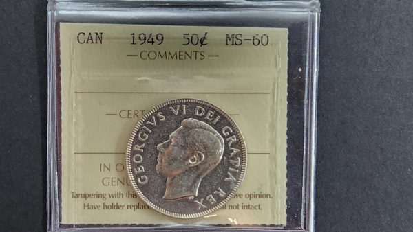 Canada 50 Cents 1949 - ICCS MS60