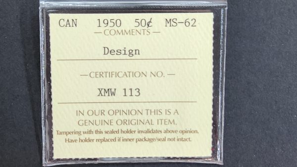 Canada 50 Cents 1950 Design - ICCS MS62 - Image 3