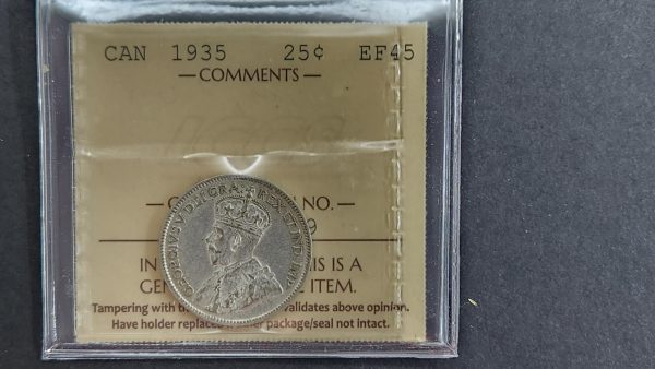 Canada 25 Cents 1935 - ICCS EF45