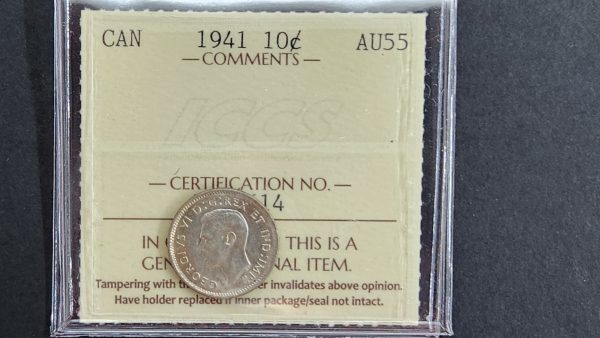Canada 10 Cents 1941 - ICCS AU55