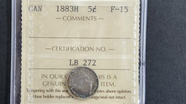 Canada 5 Cents 1883H Obverse 5 - ICCS F15
