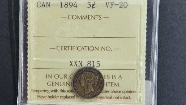 Canada 5 Cents 1894 - ICCS VF20