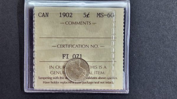 Canada 5 Cents 1902 - ICCS MS60 - Image 4