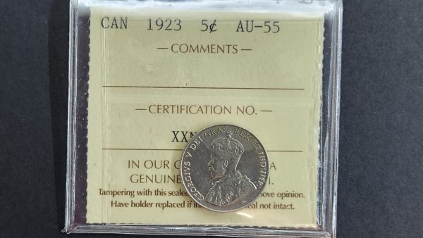 Canada 5 Cents 1923 - ICCS AU55