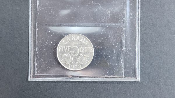 Canada 5 Cents 1923 - ICCS AU55 - Image 2