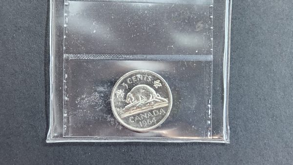 Canada 5 Cents 1964 Extra Water Line - ICCS MS63 - Image 2