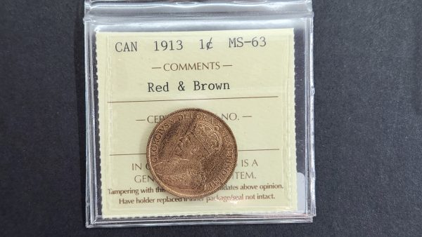 Canada 1 Cent 1913 - ICCS MS63 RB