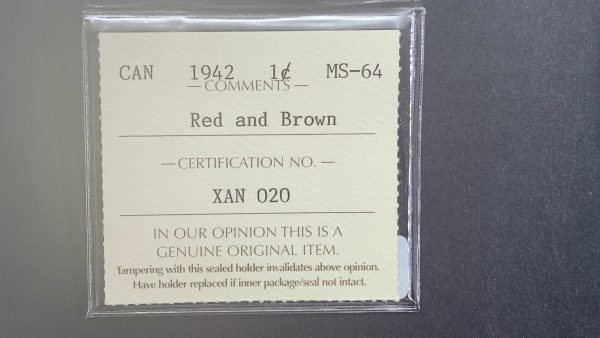 Canada 1 Cent 1942 - ICCS MS64 RB - Image 3
