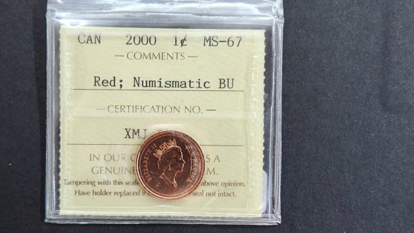 Canada 1 Cent 2000 NBU - ICCS MS67 Red
