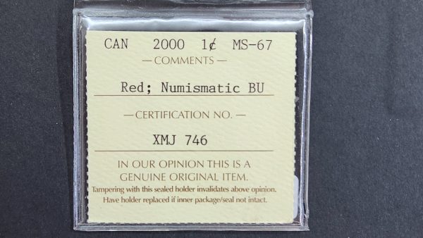 Canada 1 Cent 2000 NBU - ICCS MS67 Red - Image 3
