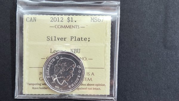 Canada $1 2012 Silver Plated Loon NBU - ICCS MS67