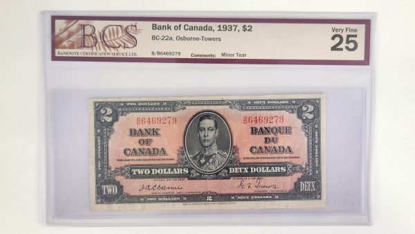 Canada $2 1937 Osborne-Towers B/B - BCS VF25