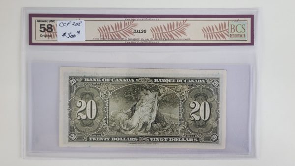 Canada $20 1937 Gordon-Towers C/E - BCS AU58 Original - Image 2