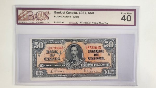Canada $50 1937 Gordon-Towers B/H - BCS EF40