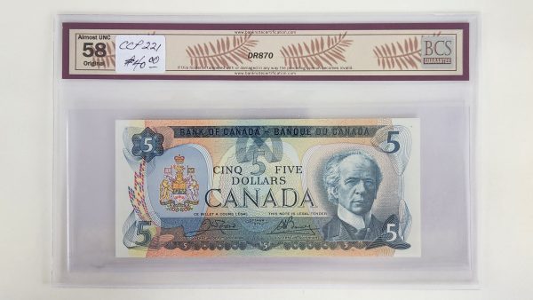 Canada $5 1979 Crow-Bouey - BCS AU58 Original - Image 2