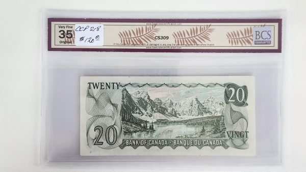 Canada $20 1969 Lawson-Bouey 2 Letters, 3 Digit Radar - BCS VF35 Original - Image 2