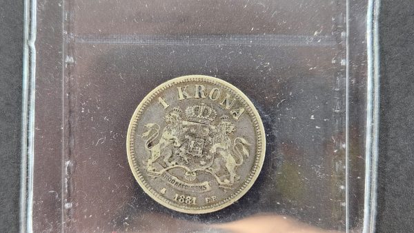 Sweden 1 Krona 1881EB - ICCS VF20 - Image 2