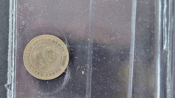 Straits Settlements 10 Cents 1886 - ICCS F12 - Image 2