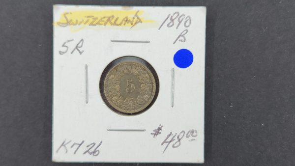 Switzerland 5 Rappen 1890B