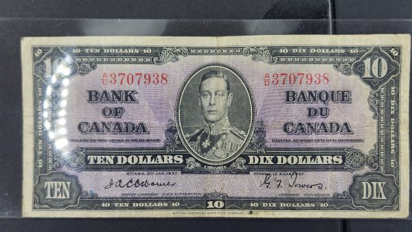 Canada $10 1937 Osborne-Towers A/D - F-VF