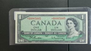 Canada $1 1954 Modified Beattie-Rasminsky *B/M Replacement - UNC