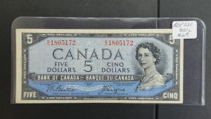 Canada $5 1954 Devil Beattie-Coyne E/C - VF