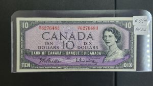 Canada $10 1954 Modified Beattie-Rasminsky H/T - EF