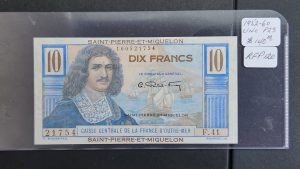 Saint Pierre and Miquelon 10 Francs 1950-60 - UNC