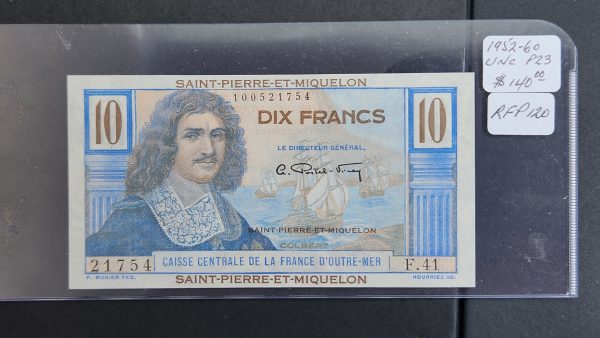 Saint Pierre and Miquelon 10 Francs 1950-60 - UNC