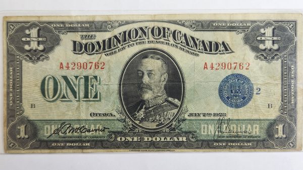 Canada $1 1923 McCavour-Saunders Blue Seal Group 2 - VF-EF