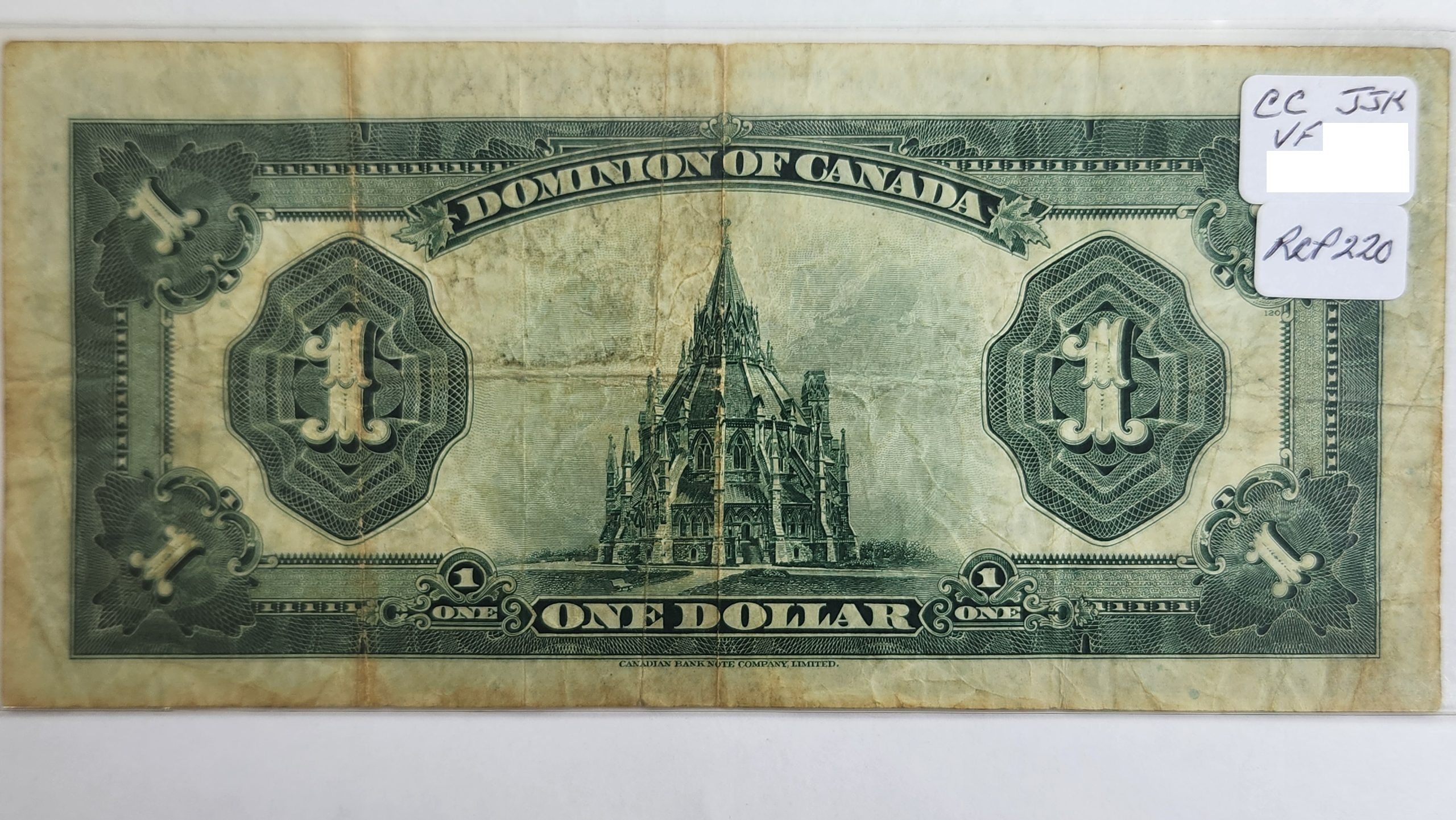 Canada $1 1923 McCavour-Saunders Blue Seal Group 2 - VF25 - Image 2