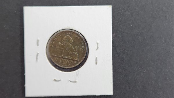 Belgium 2 Centimes 1863 - AU-UNC - Image 2