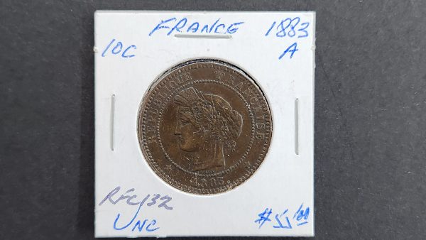 France 10 Centimes 1883A - UNC